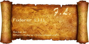 Fuderer Lili névjegykártya